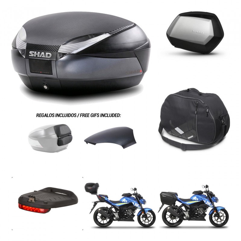 SHAD SH35 PREMIUM suitcases + mounting bracket SH48 trunk backrest cover accessories 49 L KIT-459390