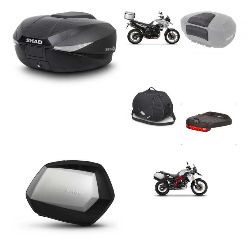 SHAD Maletas SH35 PREMIUM + soporte montaje baul SH58 accesorios KIT-459418