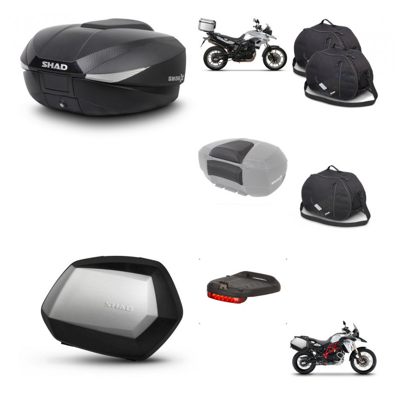 SHAD Maletas SH35 PREMIUM + soporte montaje baul SH58 accesorios KIT-459419