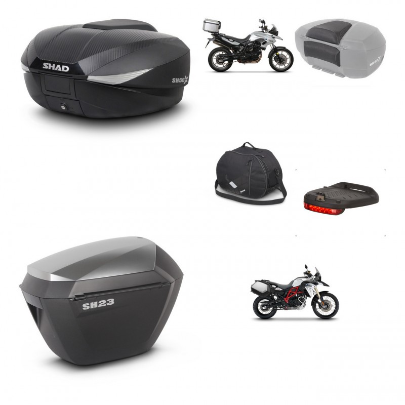 SHAD Maletas sh23 alu + soporte montaje baul SH58 accesorios KIT-459420
