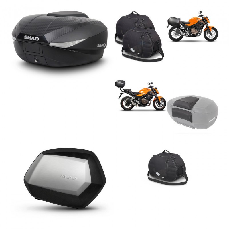 SHAD SH35 PREMIUM suitcases + mounting bracket SH58 trunk accessories KIT-459425