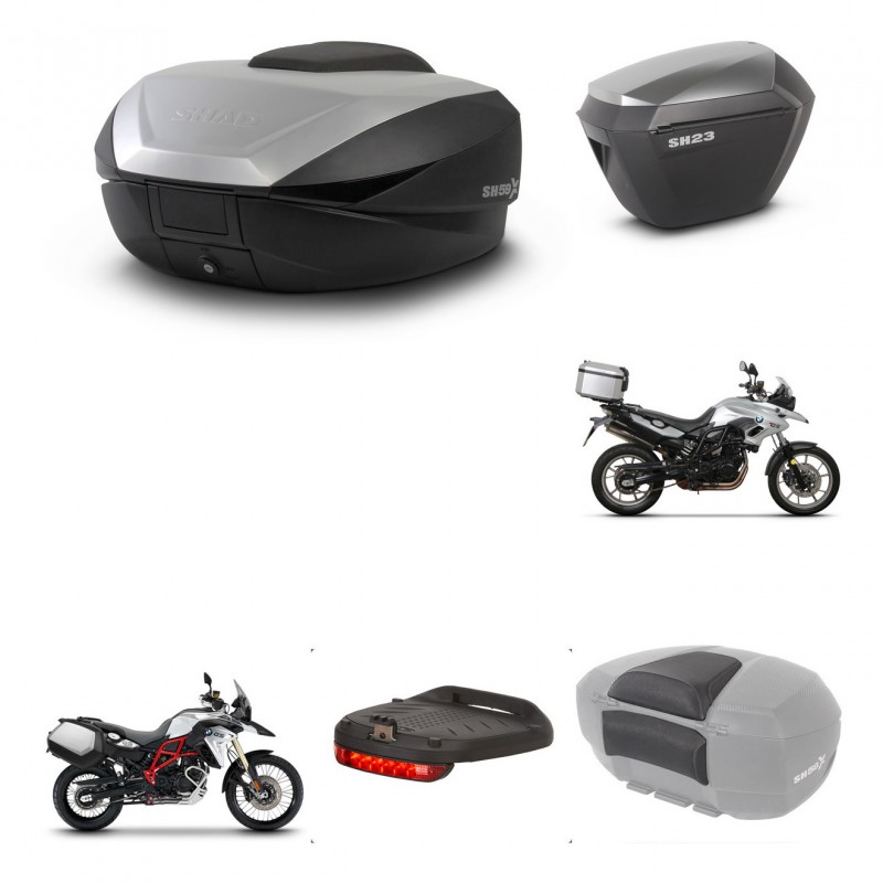 SHAD SH23 alu suitcases + mounting bracket SH59 trunk accessories 59L KIT-459438