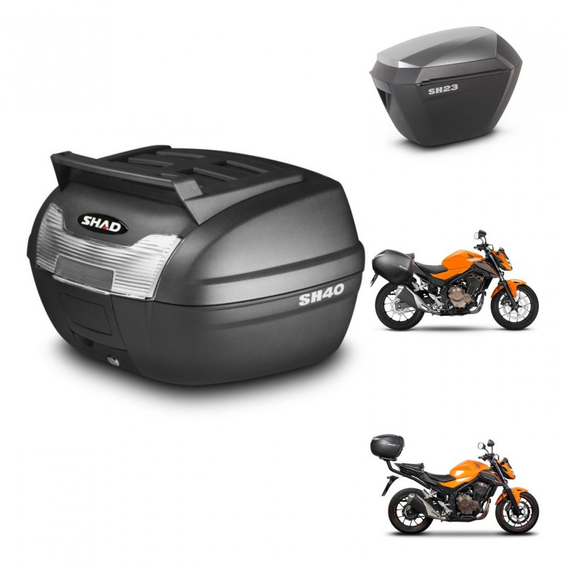 SHAD Maletas sh23 alu + soporte montaje baul SH40 parrilla superior KIT-459478