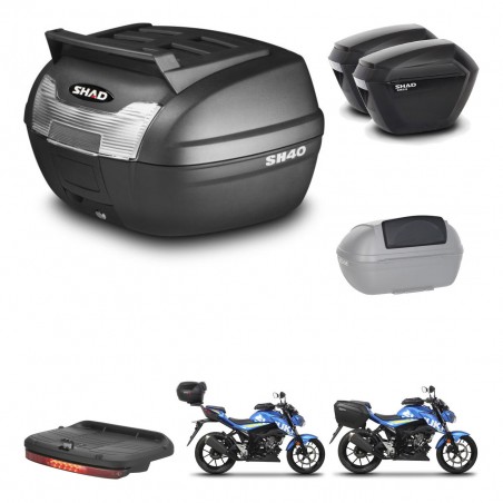 SHAD Maletas sh23 + soporte montaje baul SH40 parrilla superior accesorios KIT-459485