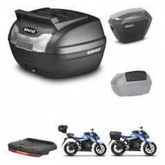 SHAD SH23 alu suitcases + mounting bracket SH40 top grill trunk accessories KIT-459486