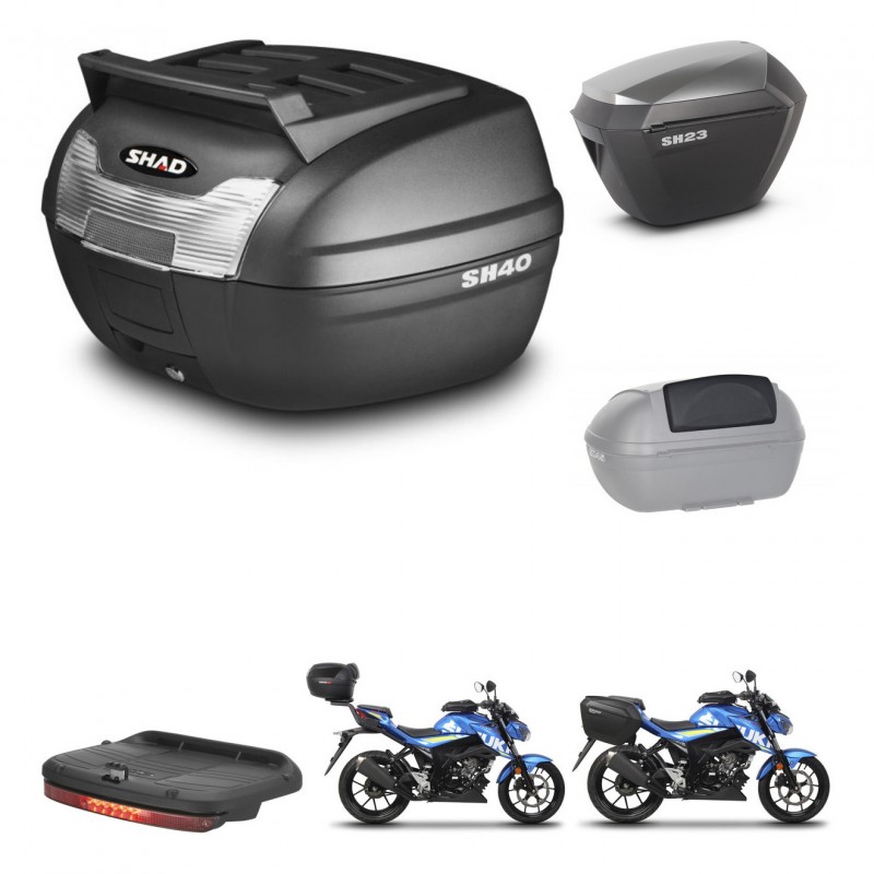 SHAD Maletas sh23 alu + soporte montaje baul SH40 parrilla superior accesorios KIT-459486