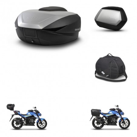 SHAD Maletas SH35 PREMIUM + soporte montaje baul SH59 accesorios 59L KIT-459512