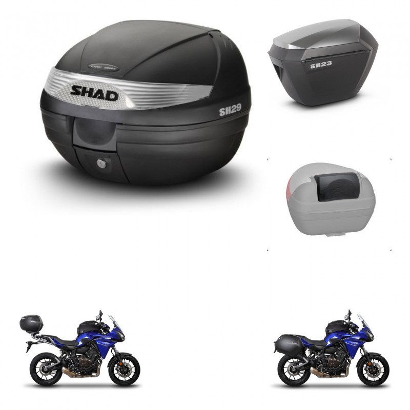 SHAD SH23 alu suitcases + mounting bracket SH29 trunk accessories KIT-459524