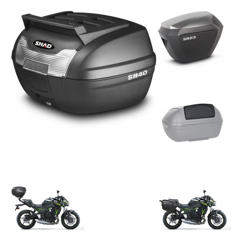 SHAD Maletas sh23 alu + soporte montaje baul SH40 parrilla superior accesorios KIT-459534