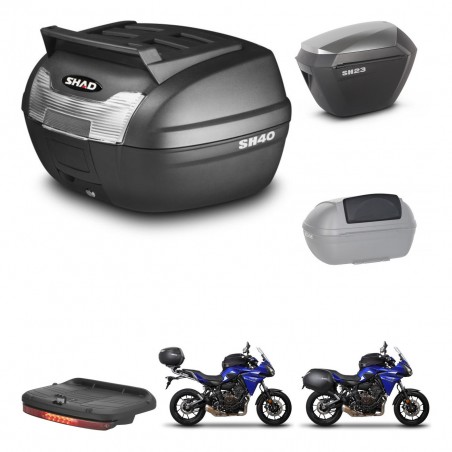 SHAD Maletas sh23 alu + soporte montaje baul SH40 parrilla superior accesorios KIT-459563