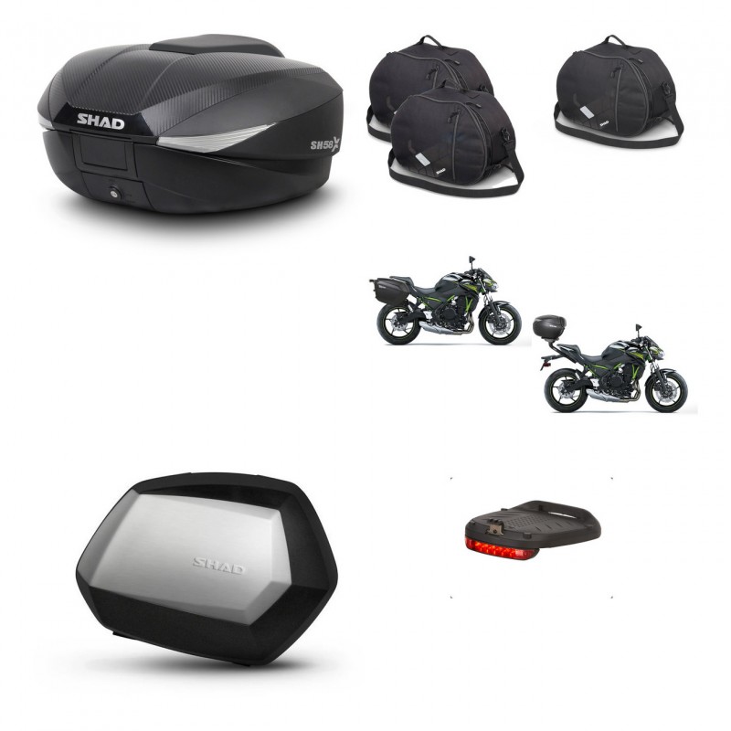 SHAD Maletas SH35 PREMIUM + soporte montaje baul SH58 accesorios KIT-459568