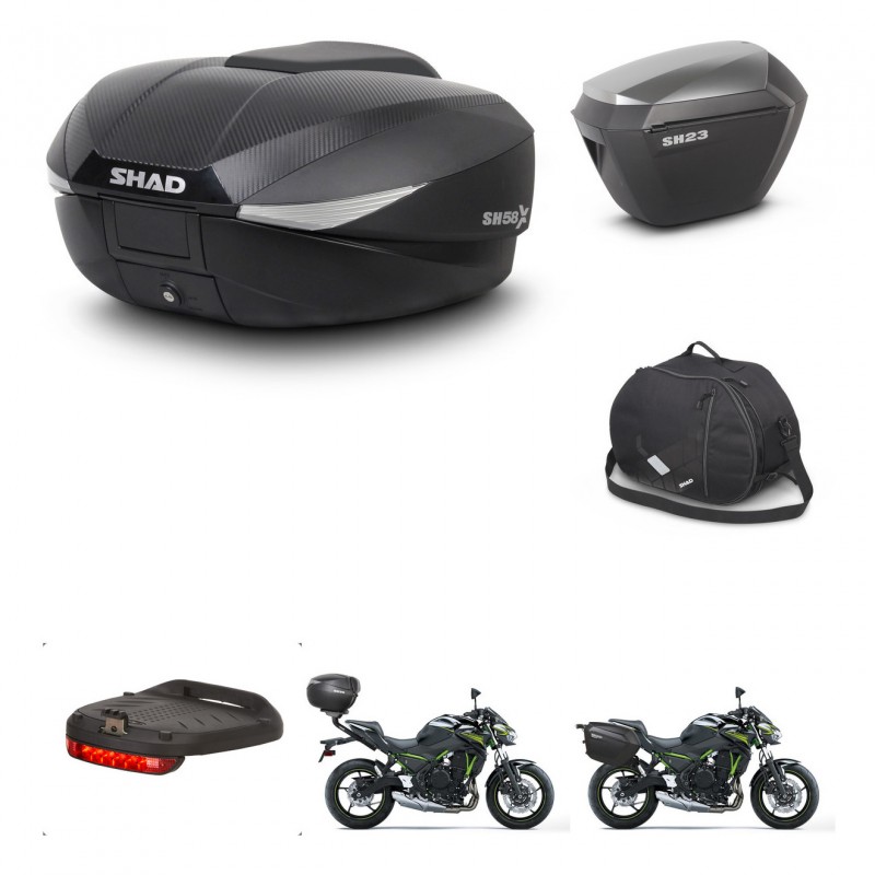 SHAD SH23 alu suitcases + mounting bracket SH58 trunk accessories KIT-459569