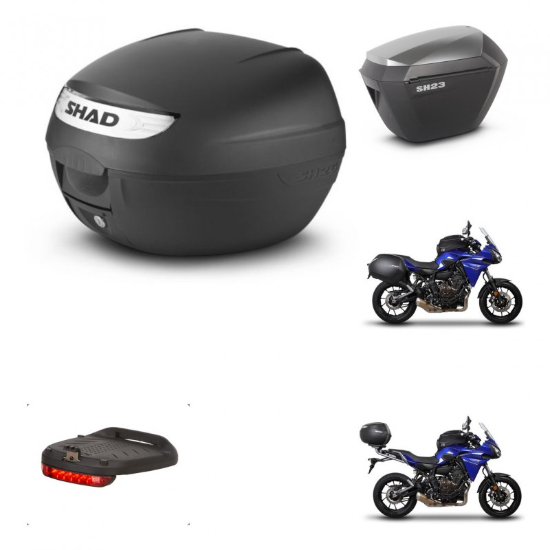 SHAD SH23 alu suitcases + mounting bracket SH26 trunk accessories KIT-459602