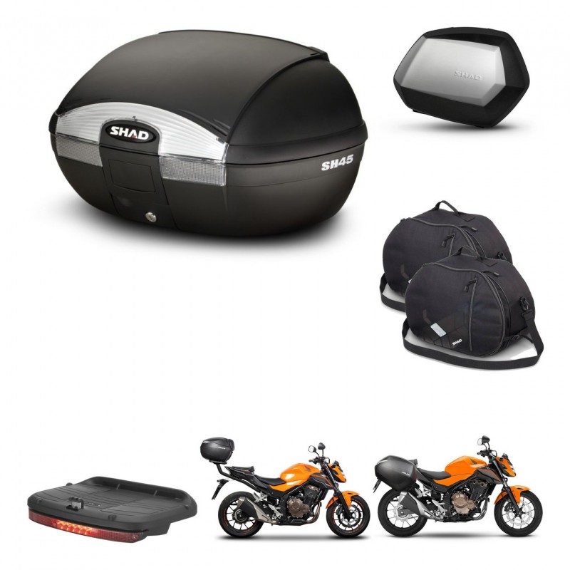 SHAD Maletas SH35 PREMIUM + soporte montaje baul SH45 accesorios KIT-459643