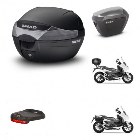 SHAD Maletas sh23 alu + soporte montaje baul SH33 accesorios KIT-459652