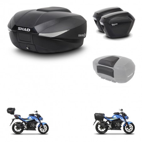 SHAD Maletas sh23 + soporte montaje baul SH58 accesorios KIT-459657