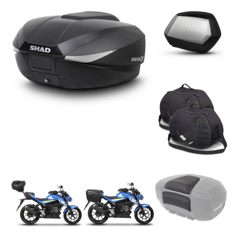 SHAD SH35 PREMIUM suitcases + mounting bracket SH58 trunk accessories KIT-459659