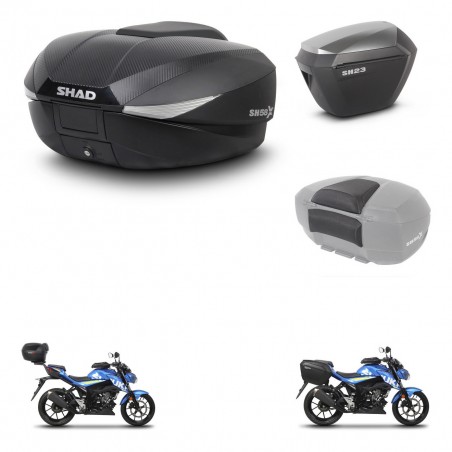 SHAD Maletas sh23 alu + soporte montaje baul SH58 accesorios KIT-459660