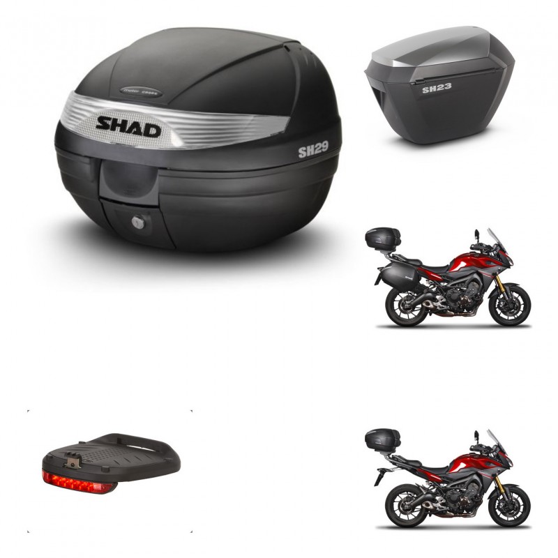 SHAD SH23 alu suitcases + mounting bracket SH29 trunk accessories KIT-459670