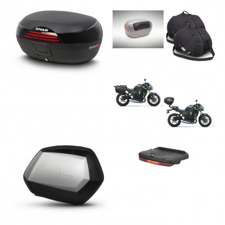SHAD Maletas SH35 PREMIUM + soporte montaje baul SH46 accesorios 45 L KIT-459676