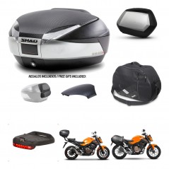 SHAD Maletas SH35 PREMIUM + soporte montaje baul SH48 tapa respaldo accesorios KIT-459701