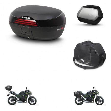 SHAD Maletas SH35 PREMIUM + soporte montaje baul SH46 accesorios 45 L KIT-459717