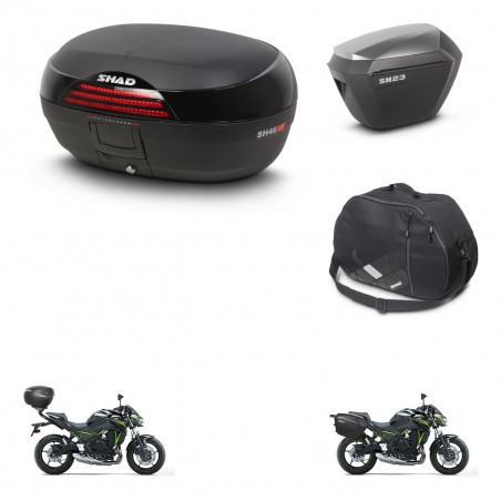 SHAD Maletas sh23 alu + soporte montaje baul SH46 accesorios 45 L KIT-459719
