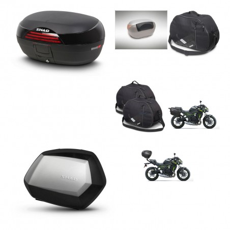 SHAD Maletas SH35 PREMIUM + soporte montaje baul SH46 accesorios 45 L KIT-459736