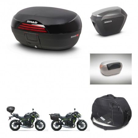SHAD Maletas sh23 alu + soporte montaje baul SH46 accesorios 45 L KIT-459737