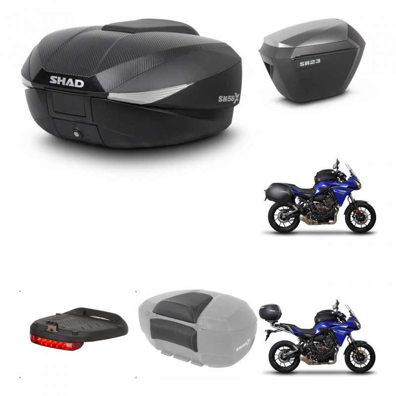 SHAD SH23 alu suitcases + mounting bracket SH58 trunk accessories KIT-459758