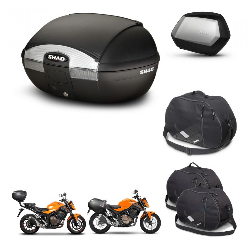 SHAD SH35 PREMIUM suitcases + mounting bracket SH45 trunk accessories KIT-459776