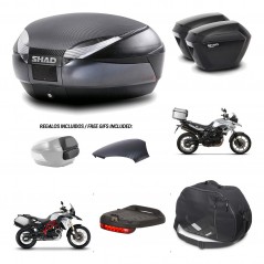 SHAD Maletas sh23 + soporte montaje baul SH48 tapa respaldo accesorios 49 L KIT-459782