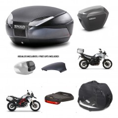 SHAD Maletas sh23 alu + soporte montaje baul SH48 tapa respaldo accesorios 49 L KIT-459785