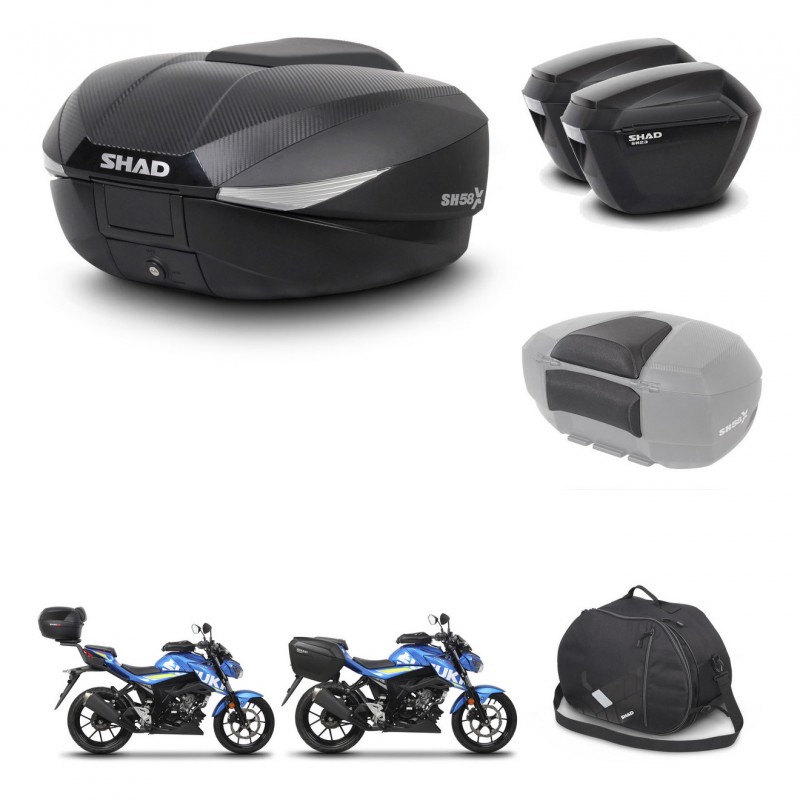 SHAD SH23 suitcases + mounting bracket SH58 trunk accessories KIT-459826