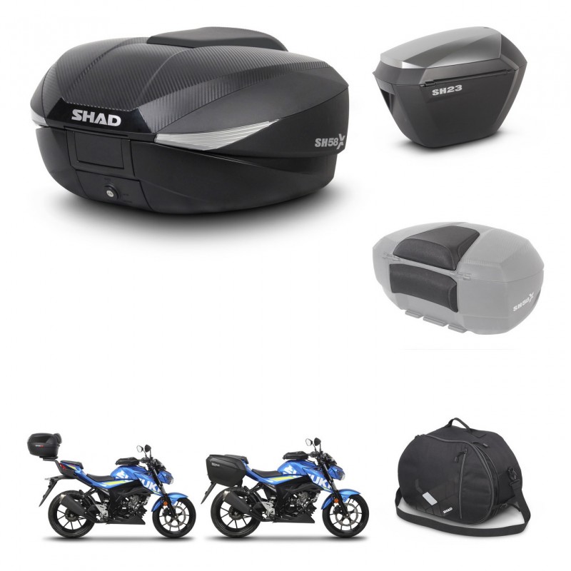 SHAD SH23 alu suitcases + mounting bracket SH58 trunk accessories KIT-459829