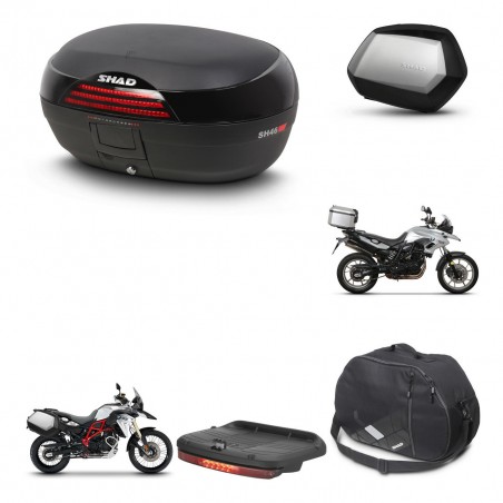 SHAD Maletas SH35 PREMIUM + soporte montaje baul SH46 accesorios 45 L KIT-459852