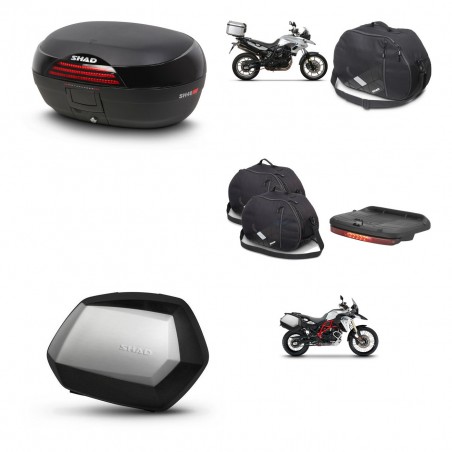 SHAD Maletas SH35 PREMIUM + soporte montaje baul SH46 accesorios 45 L KIT-459853
