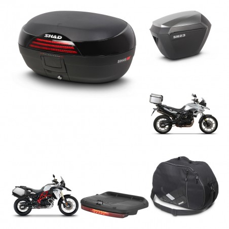 SHAD Maletas sh23 alu + soporte montaje baul SH46 accesorios 45 L KIT-459854