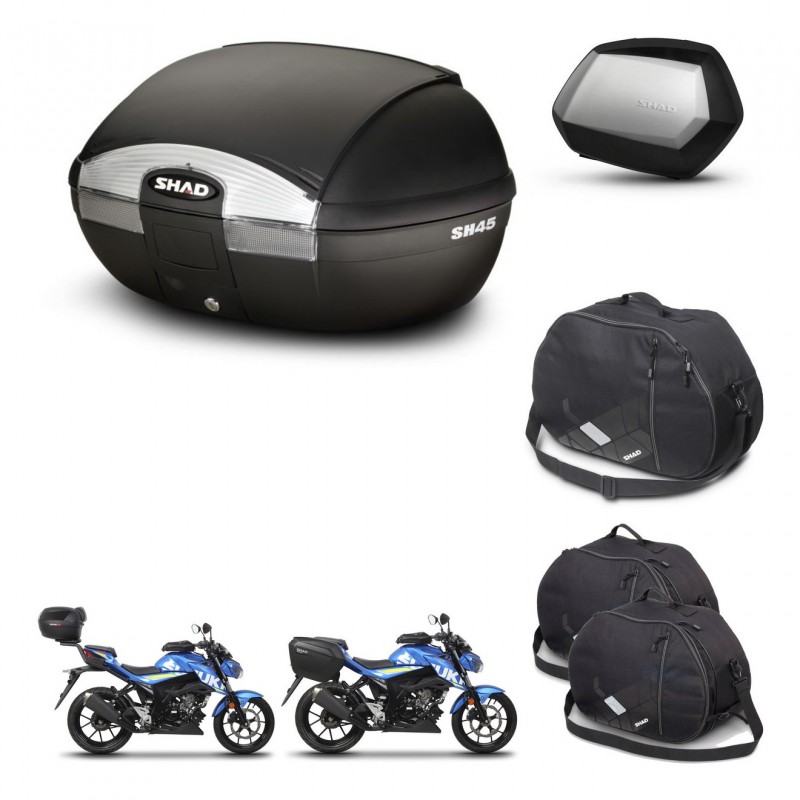 SHAD SH35 PREMIUM suitcases + mounting bracket SH45 trunk accessories KIT-459859