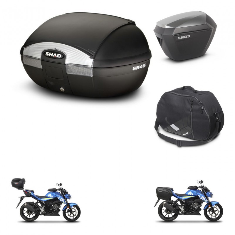SHAD SH23 alu suitcases + mounting bracket SH45 trunk accessories KIT-459860