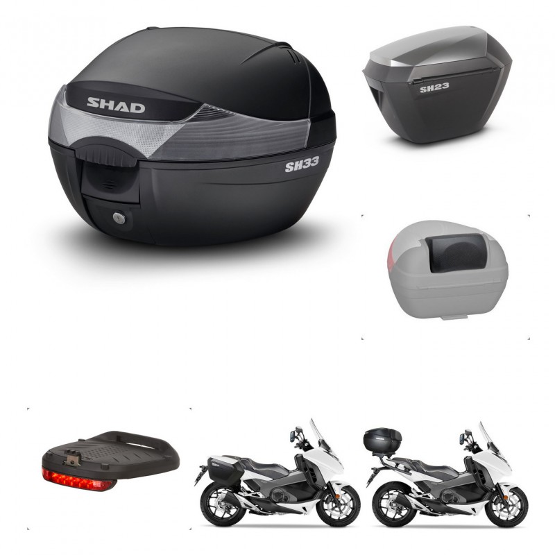 SHAD Maletas sh23 alu + soporte montaje baul SH33 accesorios KIT-459866