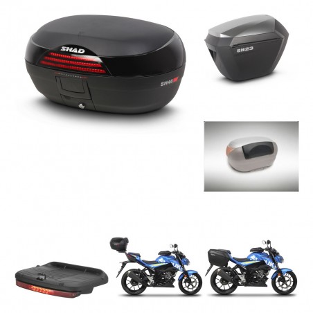 SHAD SH23 alu suitcases + mounting bracket SH46 trunk accessories 45 L KIT-459885