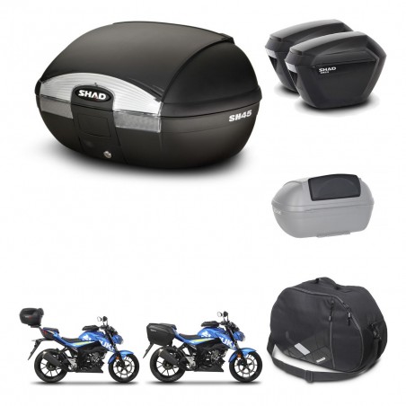 SHAD Maletas sh23 + soporte montaje baul SH45 accesorios KIT-459894