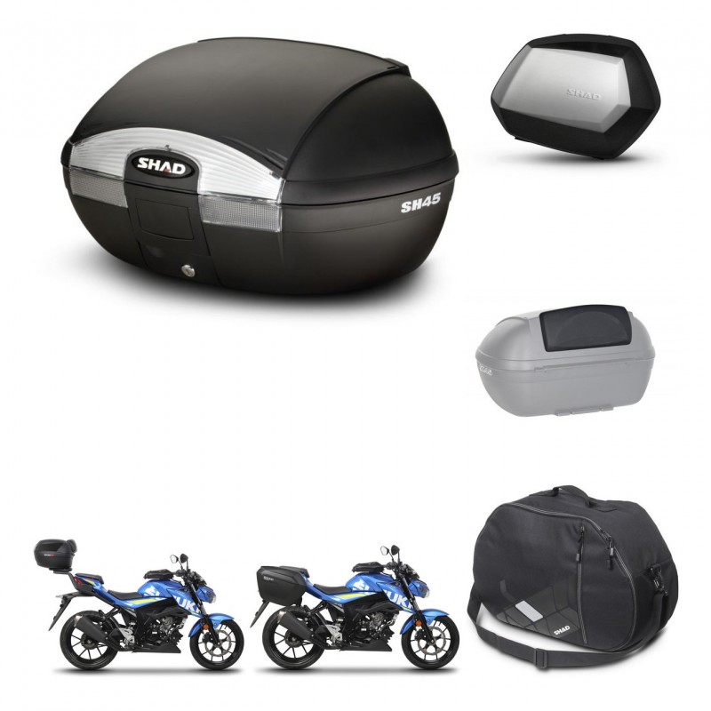 SHAD Maletas SH35 PREMIUM + soporte montaje baul SH45 accesorios KIT-459895