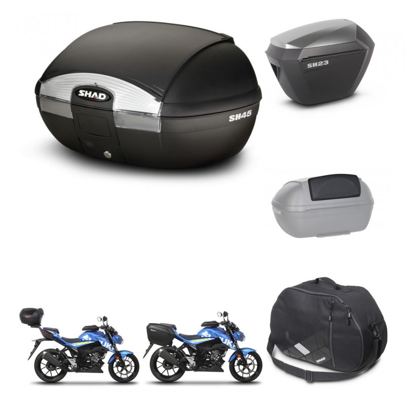 SHAD SH23 alu suitcases + mounting bracket SH45 trunk accessories KIT-459897