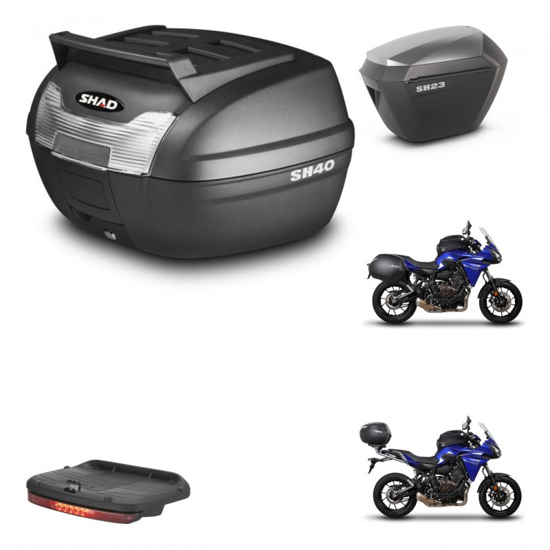 SHAD Maletas sh23 alu + soporte montaje baul SH40 parrilla superior accesorios KIT-459909