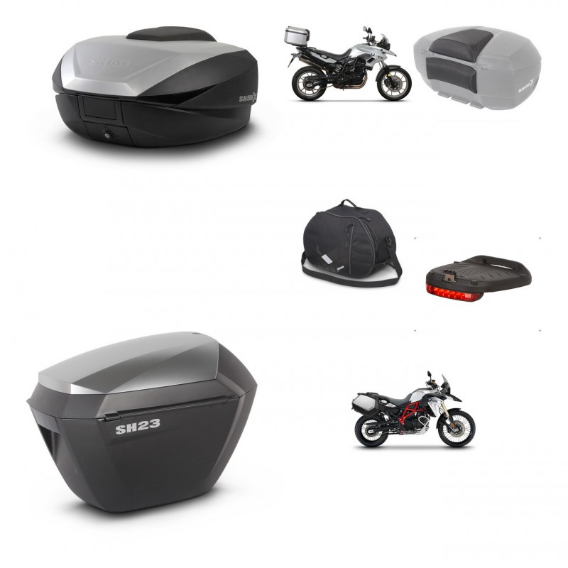 SHAD SH23 alu suitcases + mounting bracket SH59 trunk accessories 59L KIT-459915