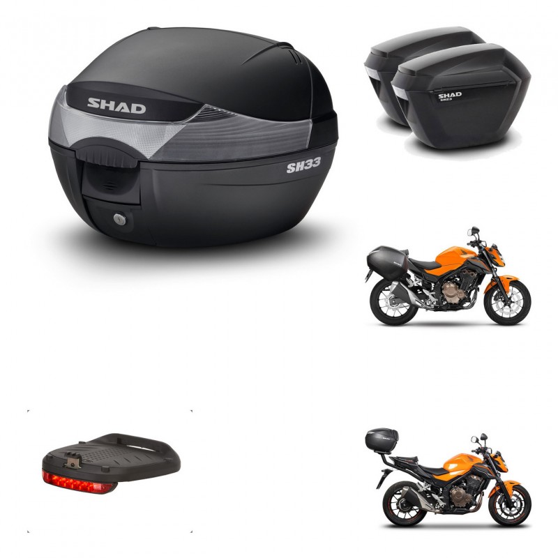 SHAD Maletas sh23 + soporte montaje baul SH33 accesorios KIT-459951