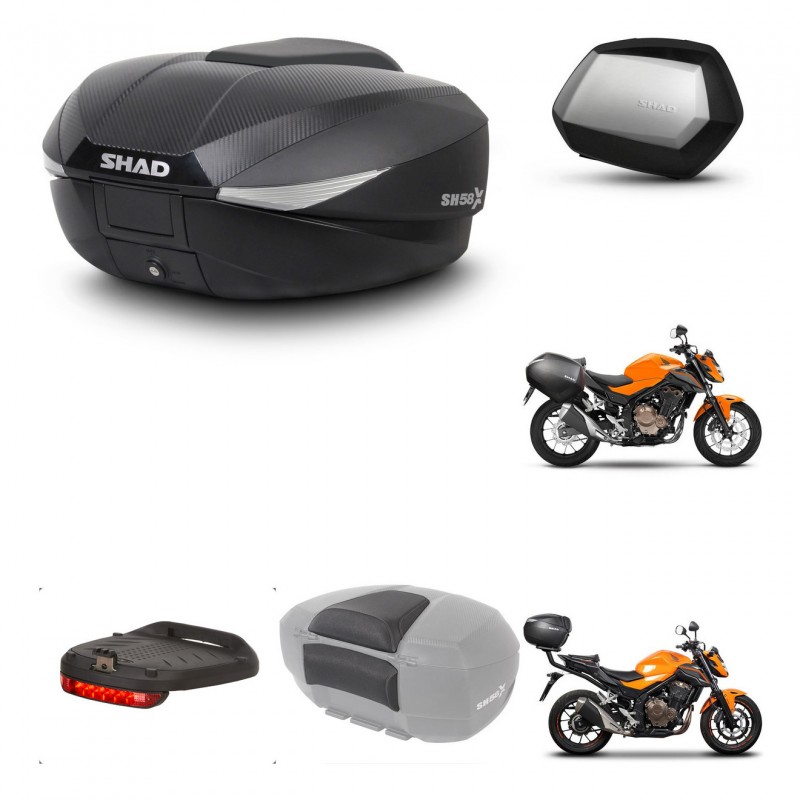 SHAD Maletas SH35 PREMIUM + soporte montaje baul SH58 accesorios KIT-459982