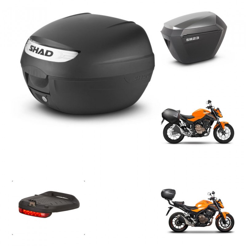 SHAD SH23 alu suitcases + mounting bracket SH26 trunk accessories KIT-459996